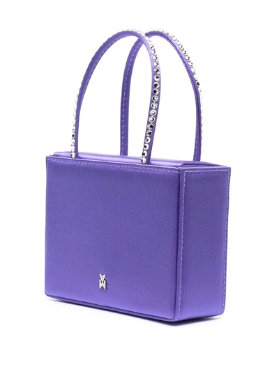 Shop Amina Muaddi Gilda Handbag In Violet