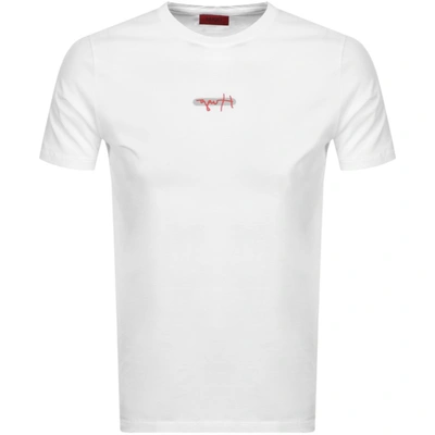 Shop Hugo Durned Crew Neck T Shirt White