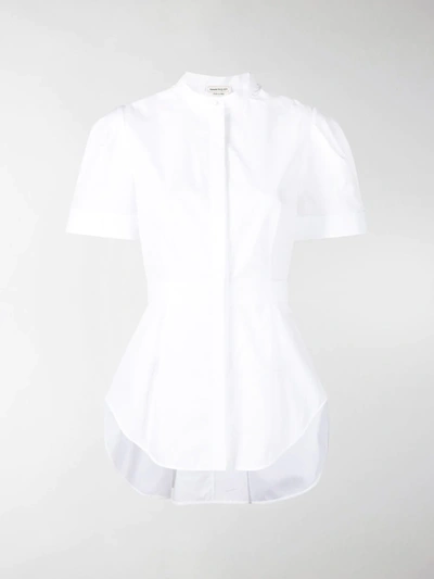 Shop Alexander Mcqueen Collarless Short-sleeve Shirt In White