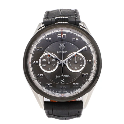 Pre-owned Tag Heuer Gray Stainless Steel Carrera Calibre 1887 Car2c12. Fc6327 Men's Wristwatch 45 Mm In Grey