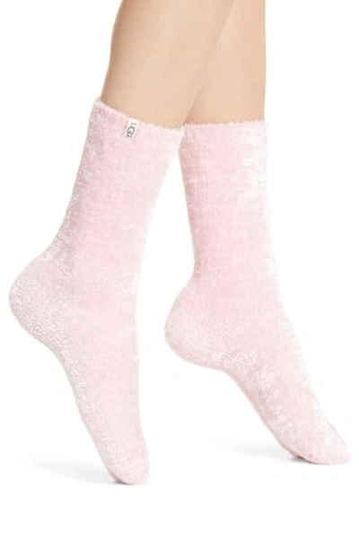 Shop Ugg Leda Cozy Socks In Pink Porcelain