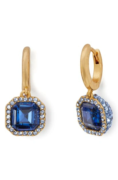 Shop Kate Spade Brilliant Statements Pave Drop Earrings In Sapphire