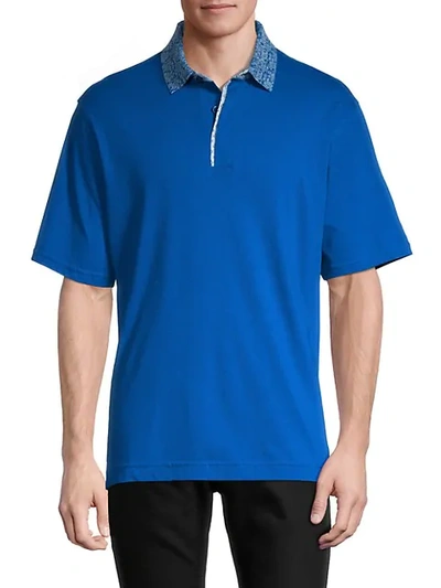 Shop Robert Graham Men's Jansen Polo T-shirt In Cobalt