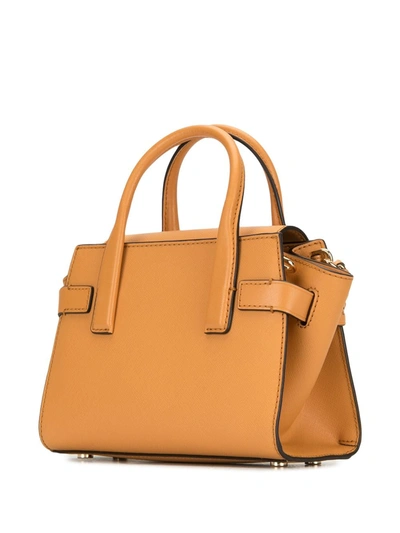 Shop Michael Michael Kors Carmen Chain Detail Satchel Bag In Brown