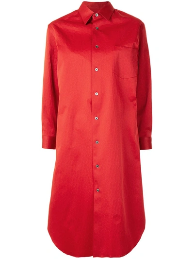 Shop Junya Watanabe Layered Shirt Dress In Red