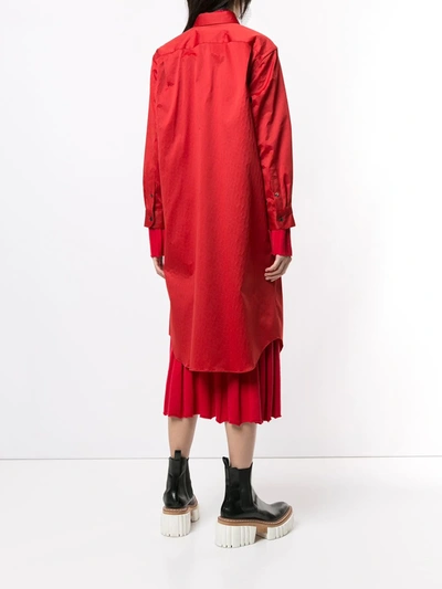 Shop Junya Watanabe Layered Shirt Dress In Red