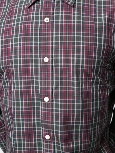 Shop Kent & Curwen Long Sleeved Plaid Shirt In Red