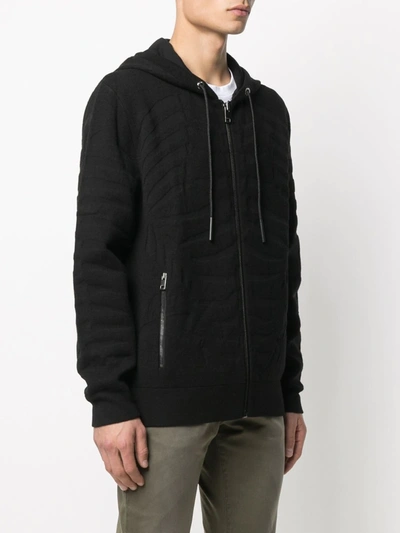 Shop Diesel K-alaman Fishbone Jacquard Hoodie In Black