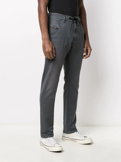 Diesel Tapered Drawstring Jeans In Grey
