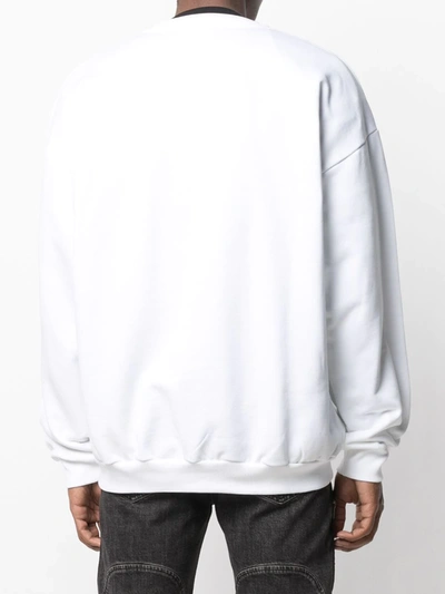 Shop Diesel Split-logo Sweatshirt In White