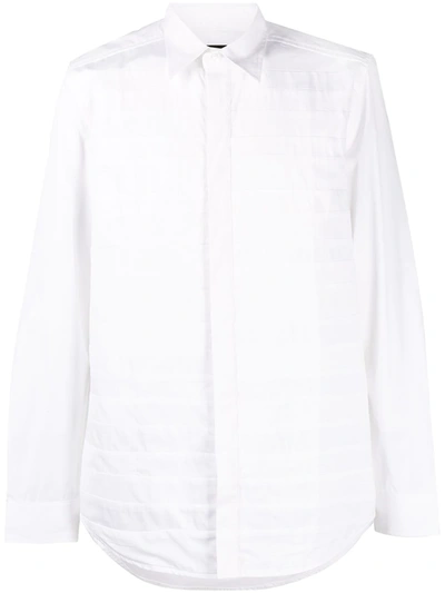 Shop Diesel Mixed-material Cotton Shirt In White