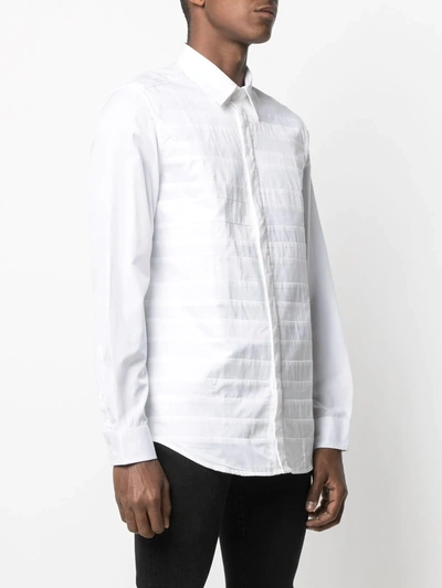 Shop Diesel Mixed-material Cotton Shirt In White