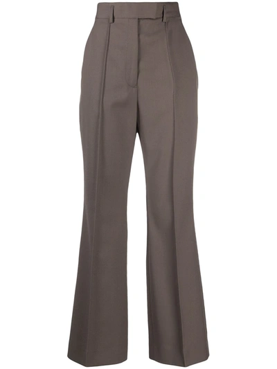Shop Acne Studios Cropped Flared Trousers In Neutrals