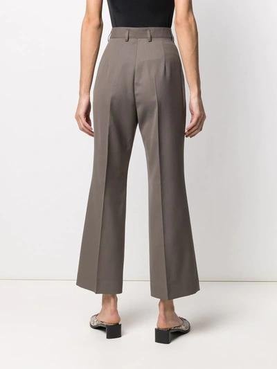 Shop Acne Studios Cropped Flared Trousers In Neutrals
