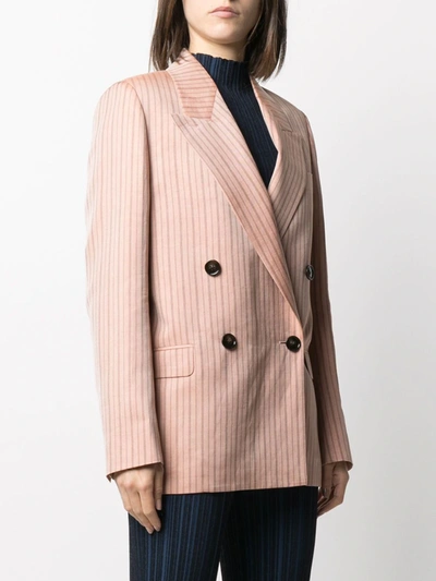 Shop Acne Studios Pinstriped Blazer In Pink