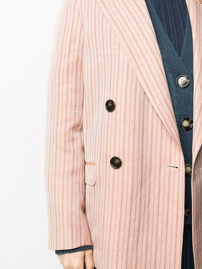 Shop Acne Studios Pinstriped Blazer In Pink