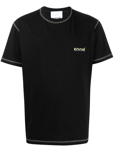 Shop Koché Embroidered Logo Crew Neck T-shirt In Black