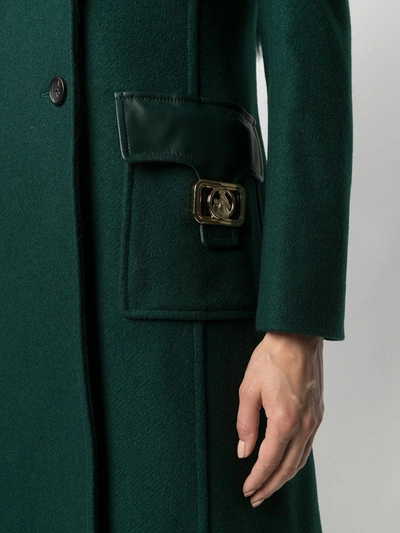 Shop Lanvin Double-breasted Mid-length Coat In Green