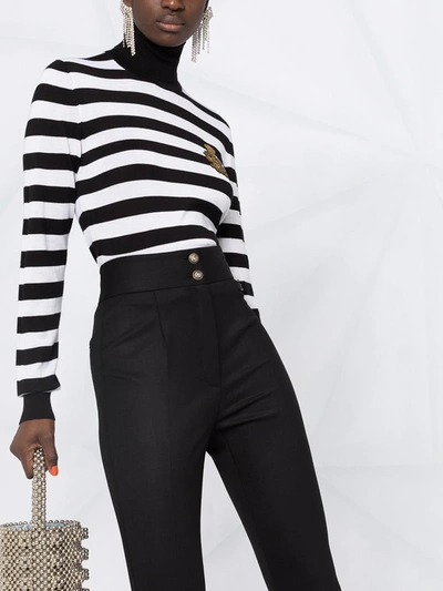 Dolce & Gabbana Logo Plaque Skinny Trousers In Neutrals