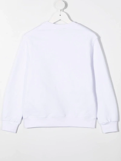 Dsquared2 Logo Print Cotton Sweatshirt In White