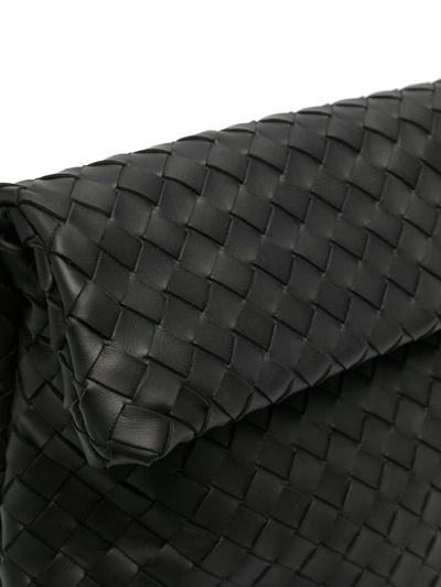 Shop Bottega Veneta Large Intrecciato Messenger Bag In Black