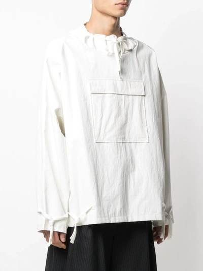 Shop Maison Margiela Drawstring Pullover In White