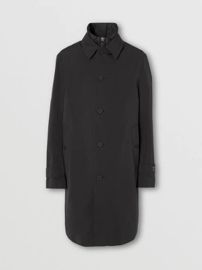 Shop Burberry Technical Cotton Car Coat With Detachable Warmer In Black