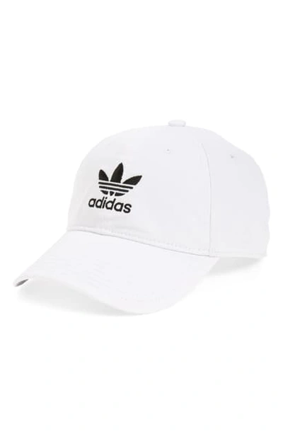 Shop Adidas Originals Relaxed Baseball Cap In White/ Black