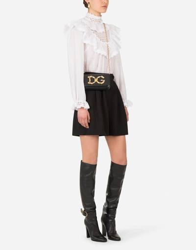 Shop Dolce & Gabbana Woolen Shorts With Tabs