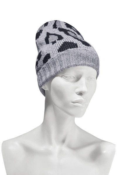 Shop Eugenia Kim Alexis Leopard-jacquard Cashmere Beanie In Anthracite