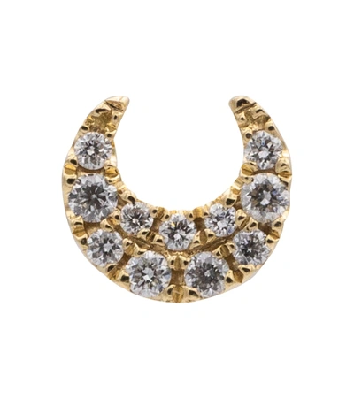 Shop Maria Tash Moon 18kt Gold And Diamond Single Earring