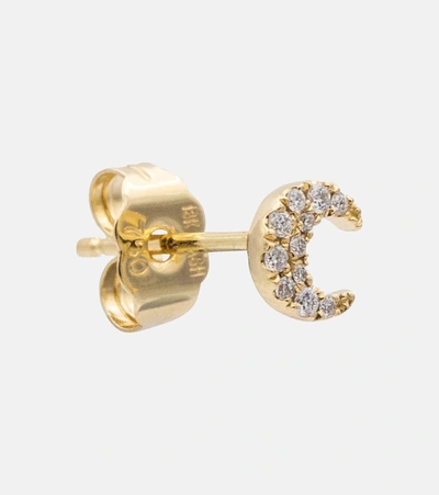 Shop Maria Tash Moon 18kt Gold And Diamond Single Earring