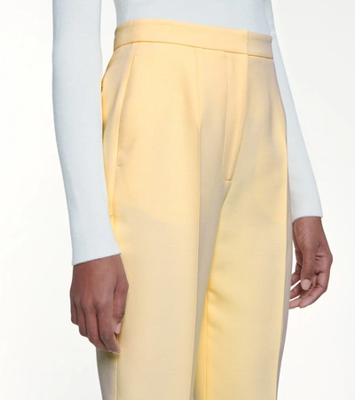 Shop Alexander Mcqueen High-rise Wool-blend Slim Pants In Yellow