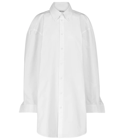 Shop Balenciaga Cotton Poplin Shirt Dress In White