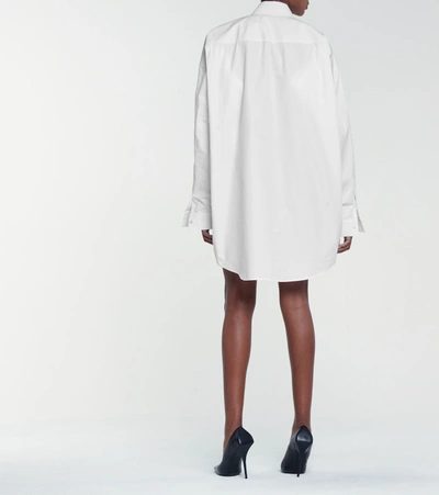 Shop Balenciaga Cotton Poplin Shirt Dress In White