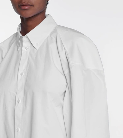 Shop Balenciaga Cotton Poplin Shirt Dress In White