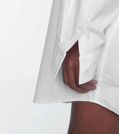 Shop Balenciaga Cotton Poplin Shirt Dress In White