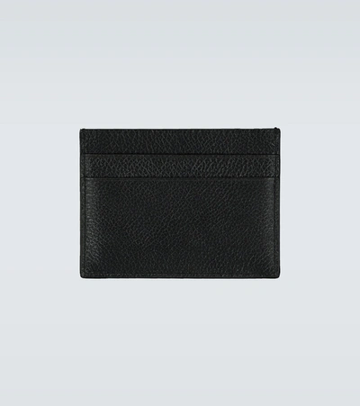 Balenciaga Logo-print Grained Leather Card Holder Accessories In Black