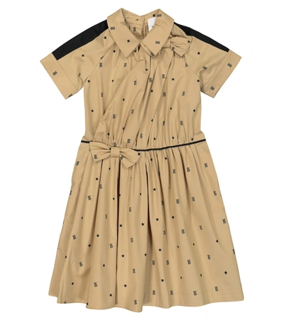 Shop Burberry Printed Stretch-cotton Shirt Dress In Beige
