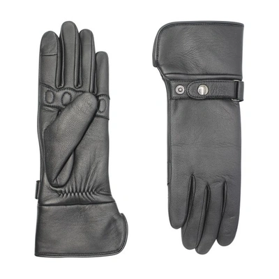 Shop Agnelle Gloves Hooper Tactile In Noir