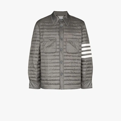 Shop Thom Browne Padded Shirt Jacket - Men's - Polyamide/feather/goose Down In Grey