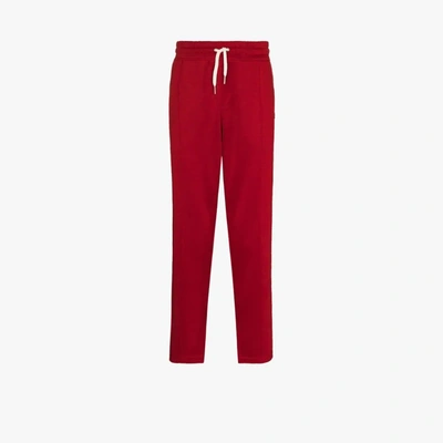 Shop Ami Alexandre Mattiussi Red Side Stripe Technical Track Pants