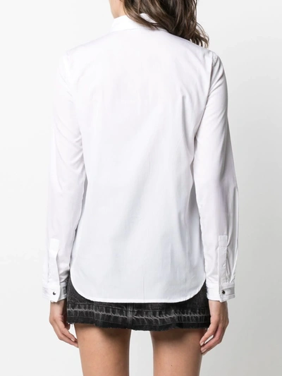 Shop Diesel Maxi Snap-fastened Shirt In White