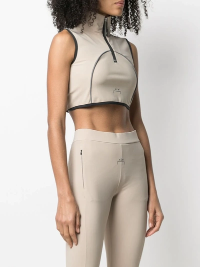 Shop A-cold-wall* Zipped Vest Crop Top In Neutrals