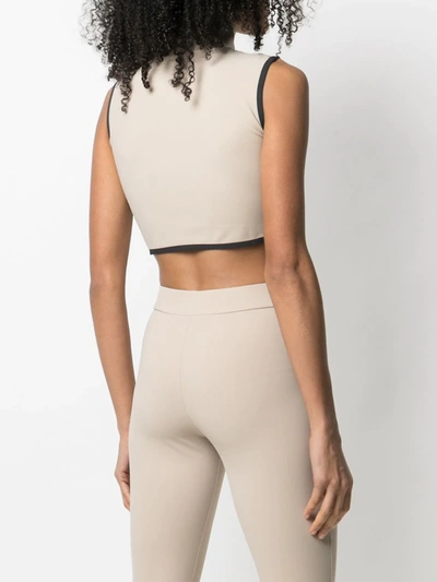 Shop A-cold-wall* Zipped Vest Crop Top In Neutrals