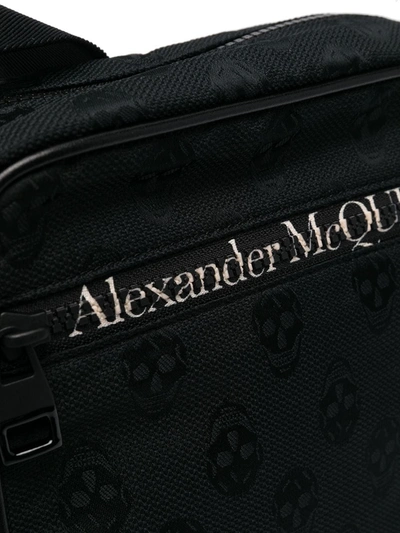 Shop Alexander Mcqueen Biker Skull Print Urban Messenger Bag In Black