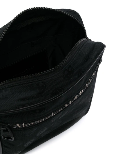 Shop Alexander Mcqueen Biker Skull Print Urban Messenger Bag In Black