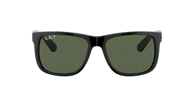 Ray Ban Ray-ban Justin 54mm Rectangular Sunglasses In Polarized Green Classic
