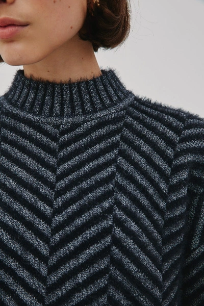 Shop C/meo Collective Lineation Knit Jumper Navy Marle