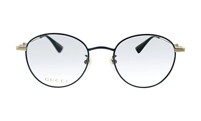Shop Gucci Gg 0607ok 003 Round Eyeglasses In Black